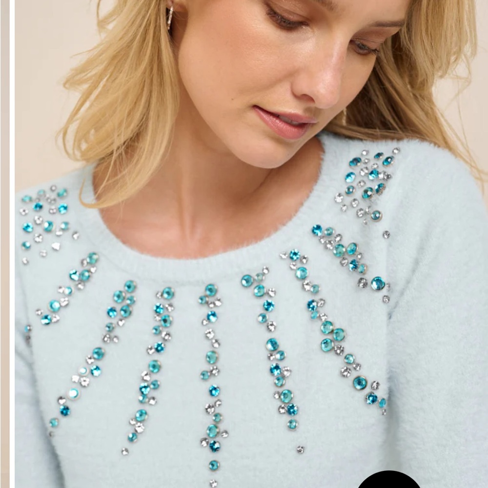 Venus soft jeweled sweater size large